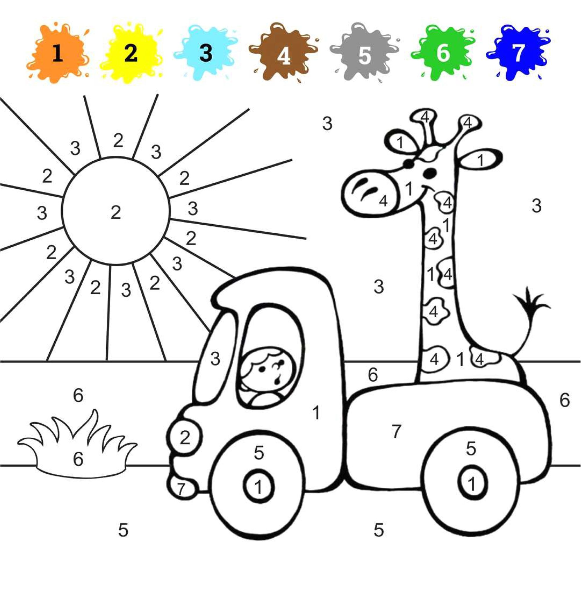 Color By Number Printable For Kids
