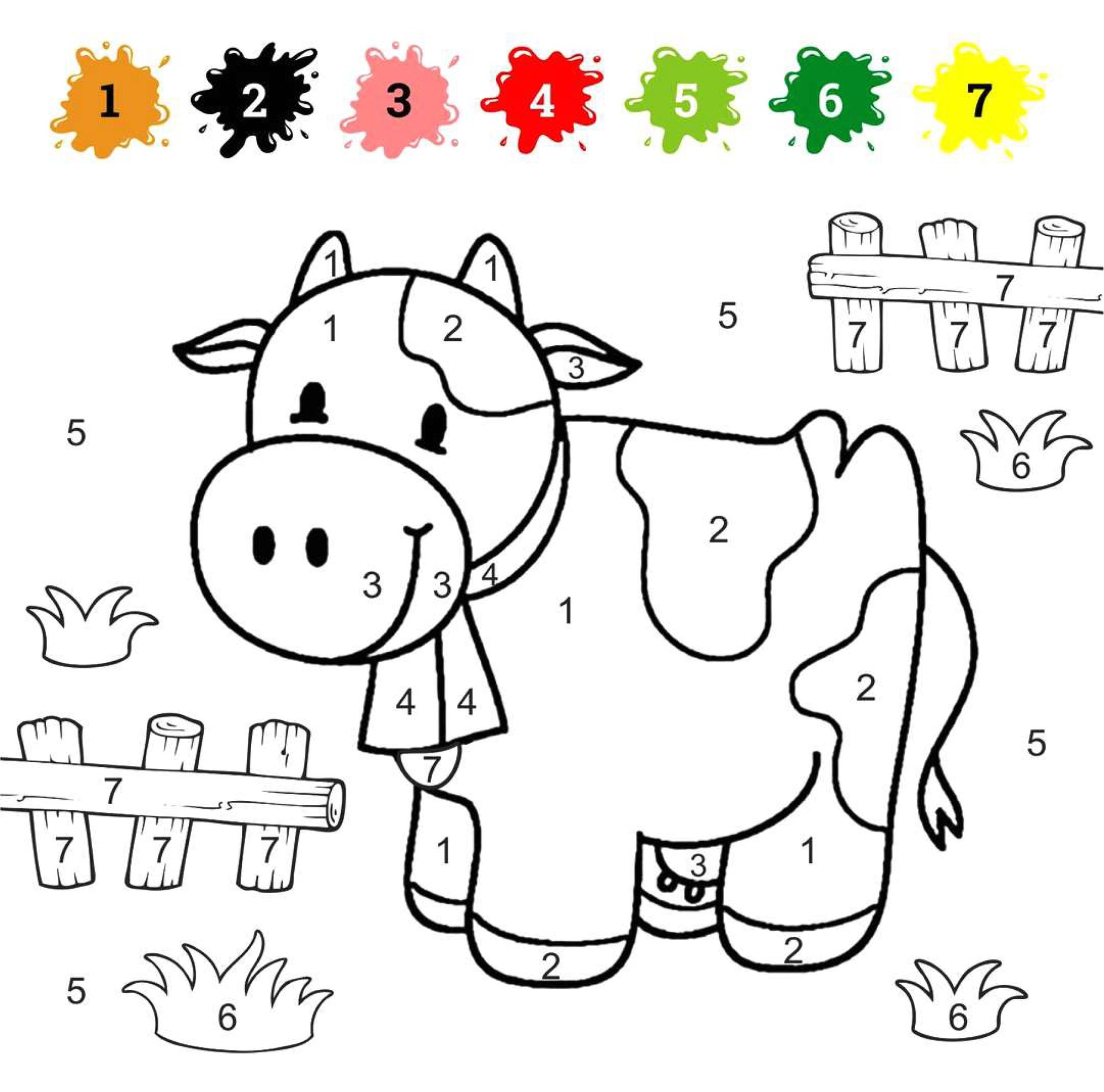 Color By Number For Kids Printable