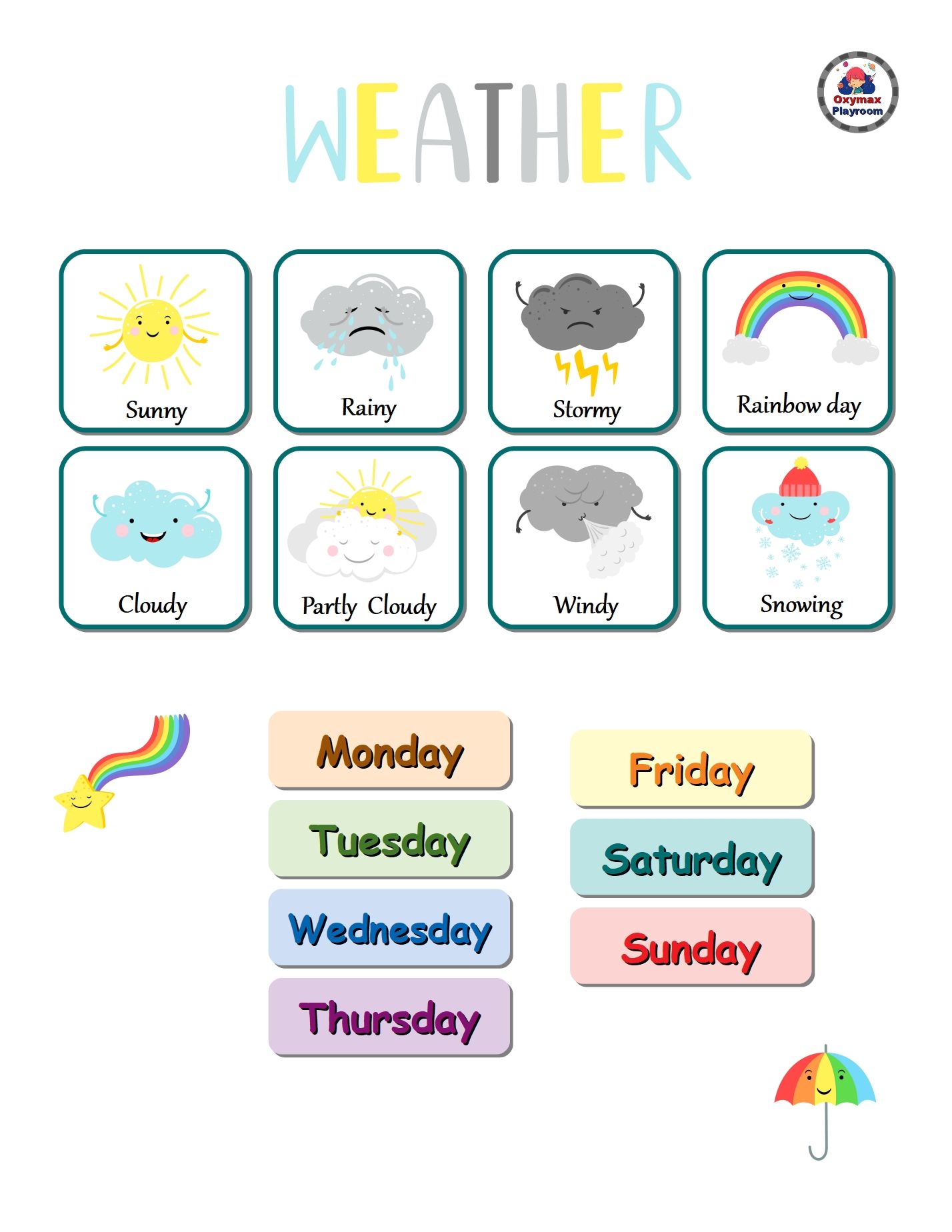 Educational game for children "Weather Calendar"