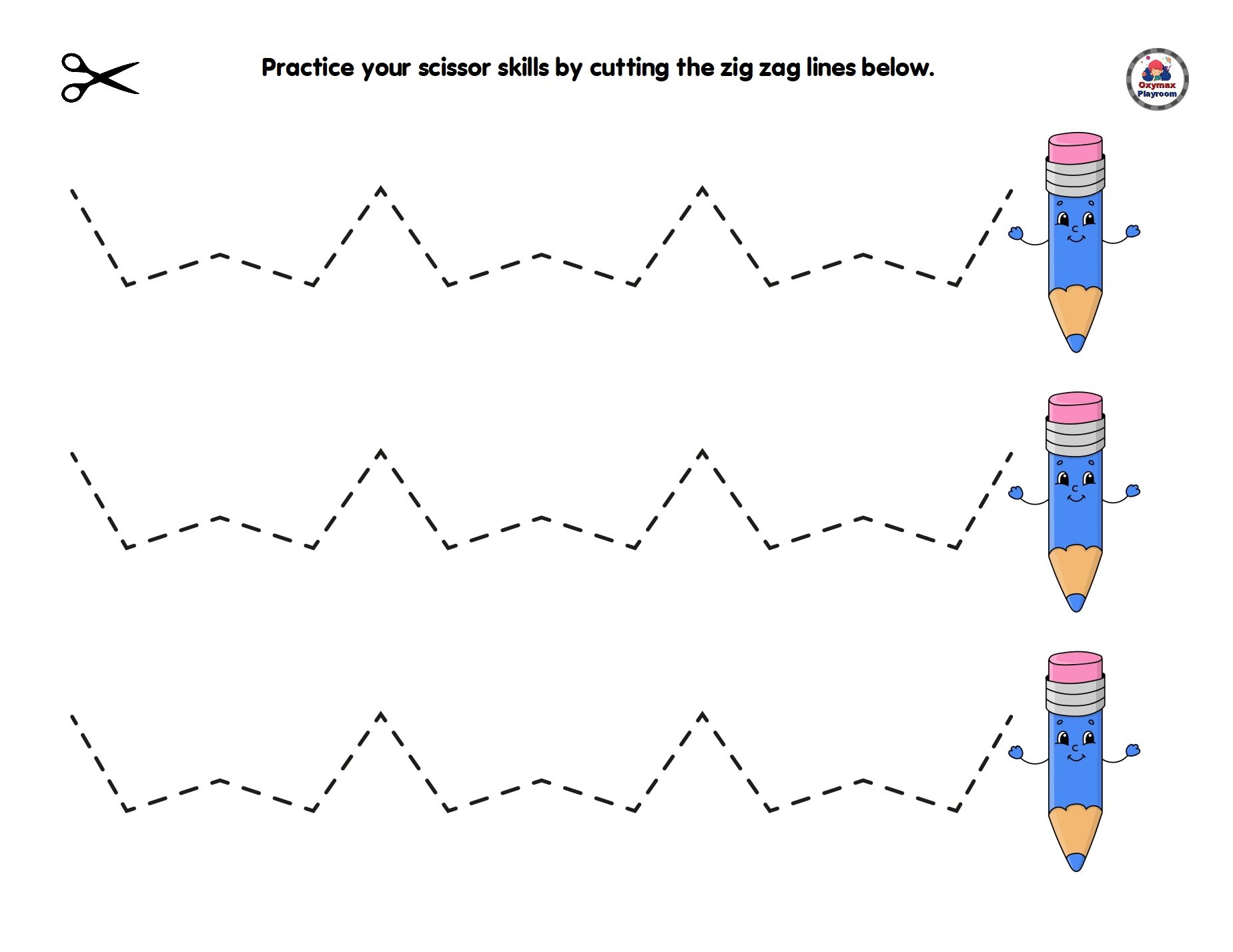 30 Scissors Skills Worksheets For Kids
