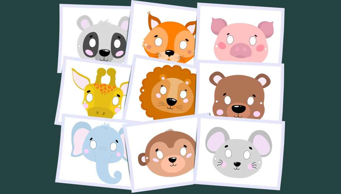 Paper Animal Masks for Kids