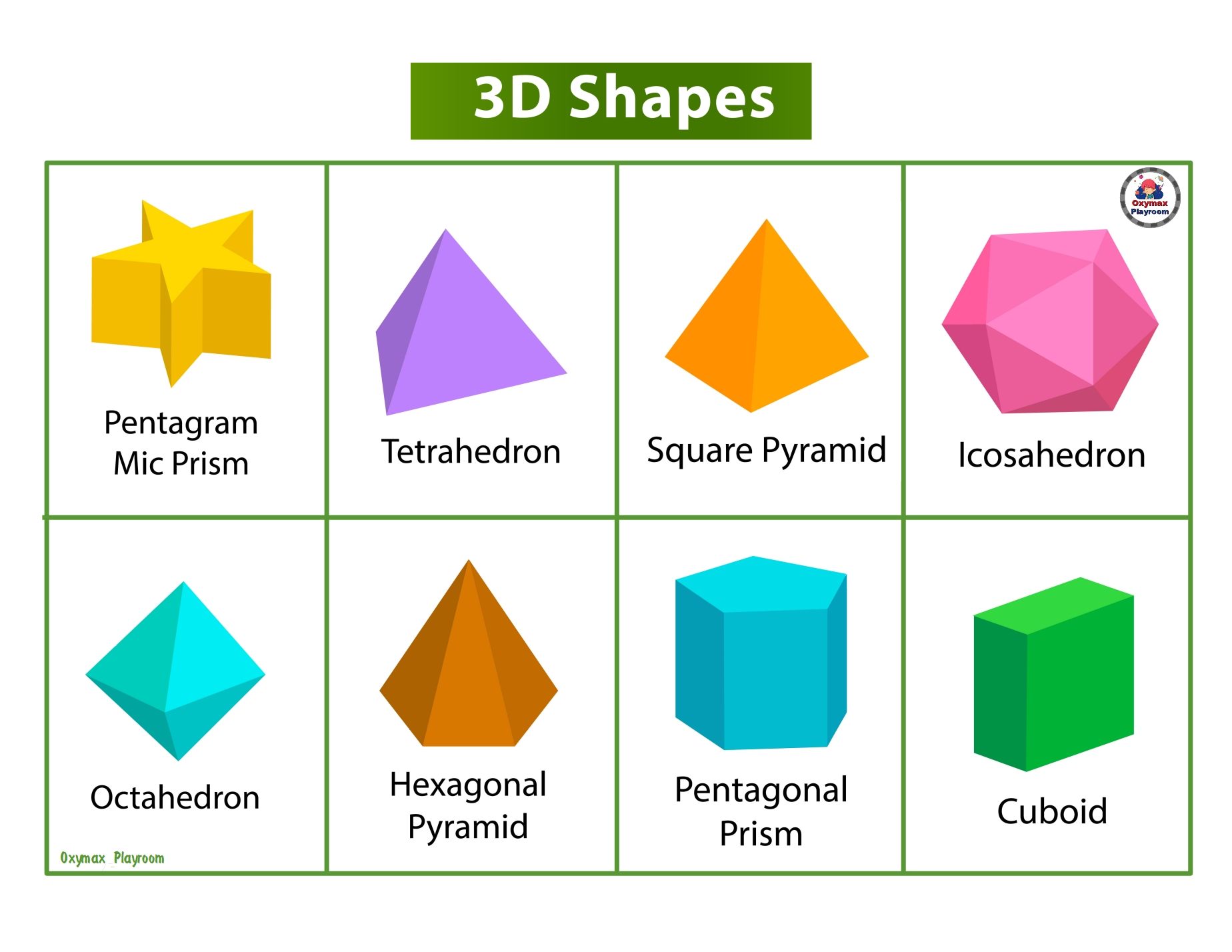 3d Shapes Kindergarten Free Printable